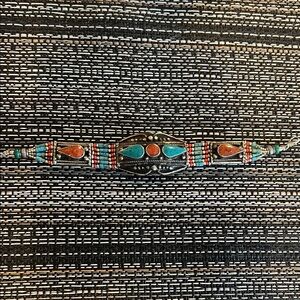 Turquoise and Coral Bracelet